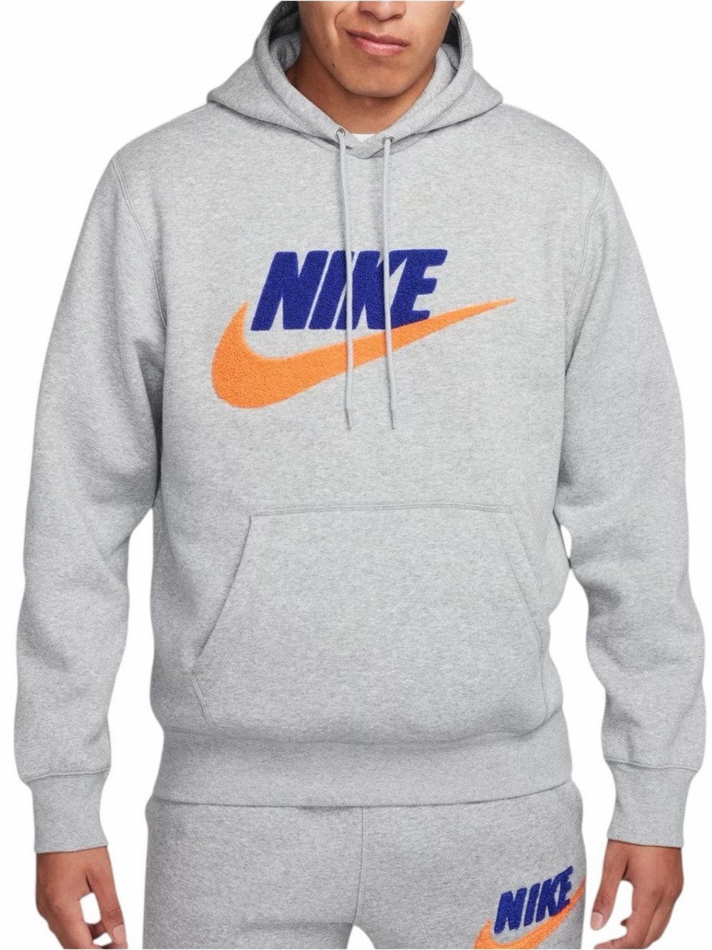 Nike Club Fleece Chenille Swoosh Logo Hoodie - Men's Size L